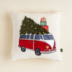 Świąteczna poduszka dekoracyjna Świąteczny Samochód z Choinką