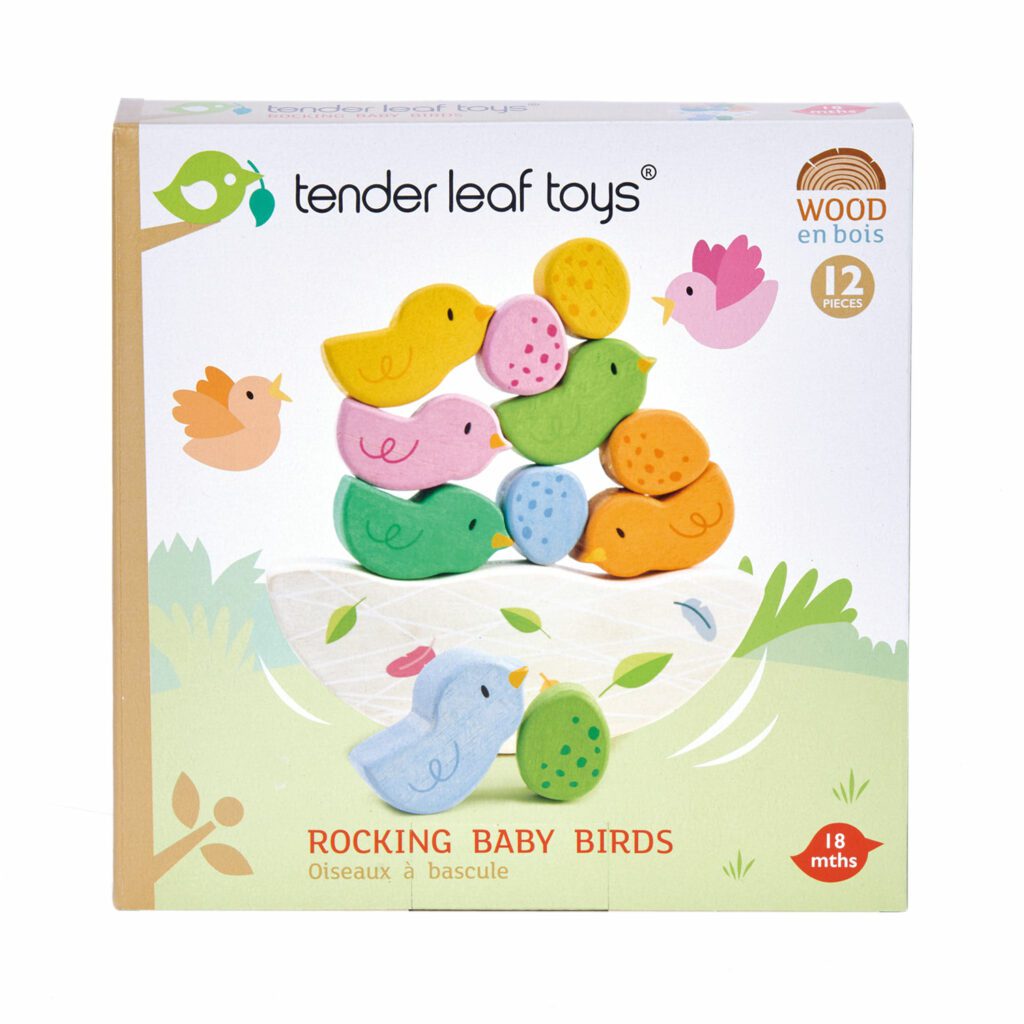 Drewniana gra zręcznościowa, Balansujące ptaszki - Tender Leaf Toys