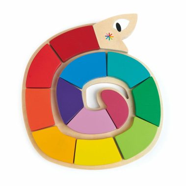 Kolorowy wąż, kolory i kształty, drewniana zabawka - Tender Leaf Toys