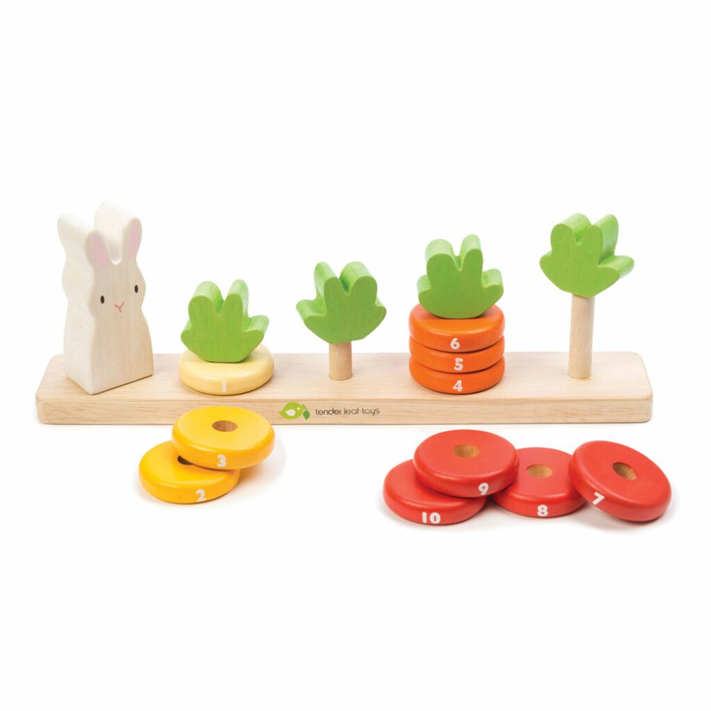 Królik i liczenie marchewek, drewniana zabawka - Tender Leaf Toys