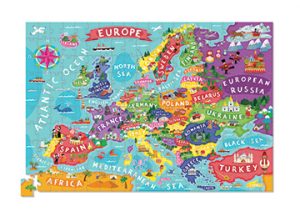 Puzzle Mapa Europy, puzzle dla sześciolatka – 200 elementów – Crocodile Creek