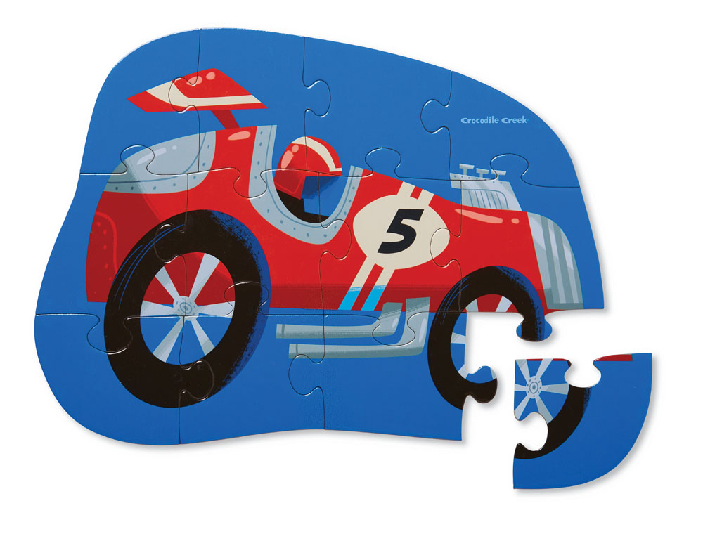 Puzzle z samochodem dla dzieci – samochód wyścigowy - Crocodile Creek