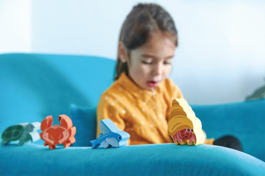 Zwierzęta morskie, drewniane figurki do zabawy - Tender Leaf Toys