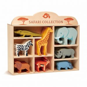Zwierzęta Safari, drewniane figurki do zabawy – Tender Leaf Toys