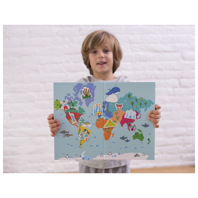 Magnetyczne układanki dla dzieci: Mapa Świata od Apli Kids