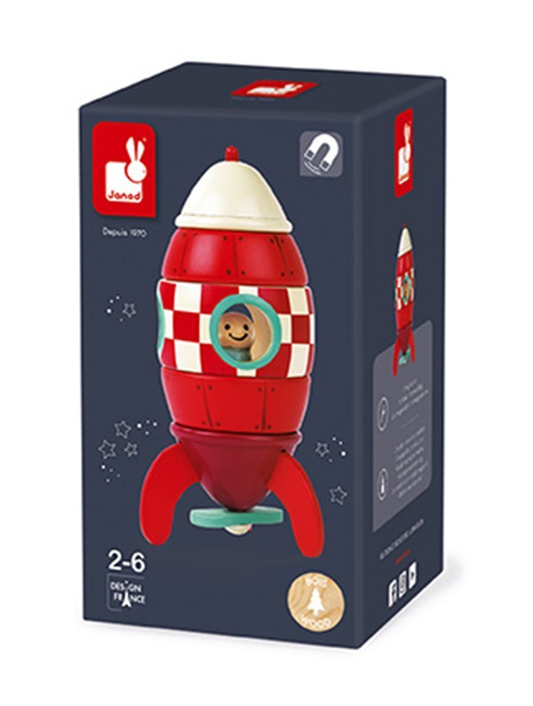 Zabawkowa rakieta drewniana dla dzieci od Janod