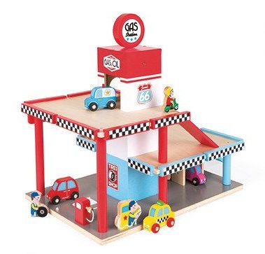 Zabawkowa stacja benzynowa i garaż drewniany dla dzieci od Janod