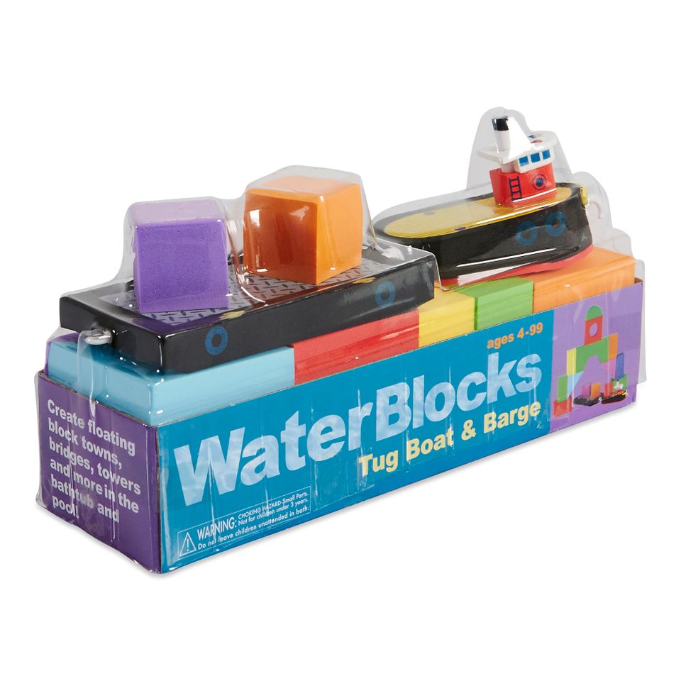 Zabawki do kąpania: Holownik i barka od BathBlocks