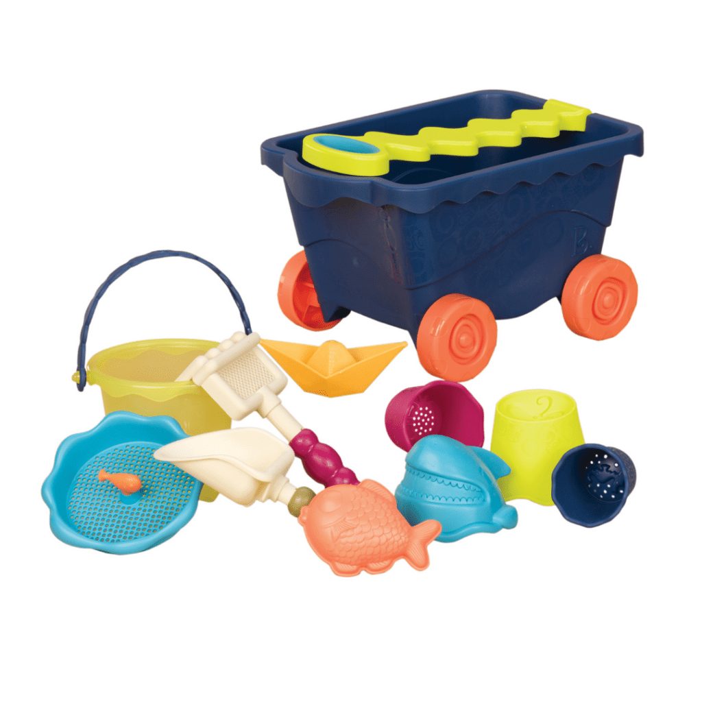 Wózek-wagon z akcesoriami plażowymi – kolor granatowy, B.Toys
