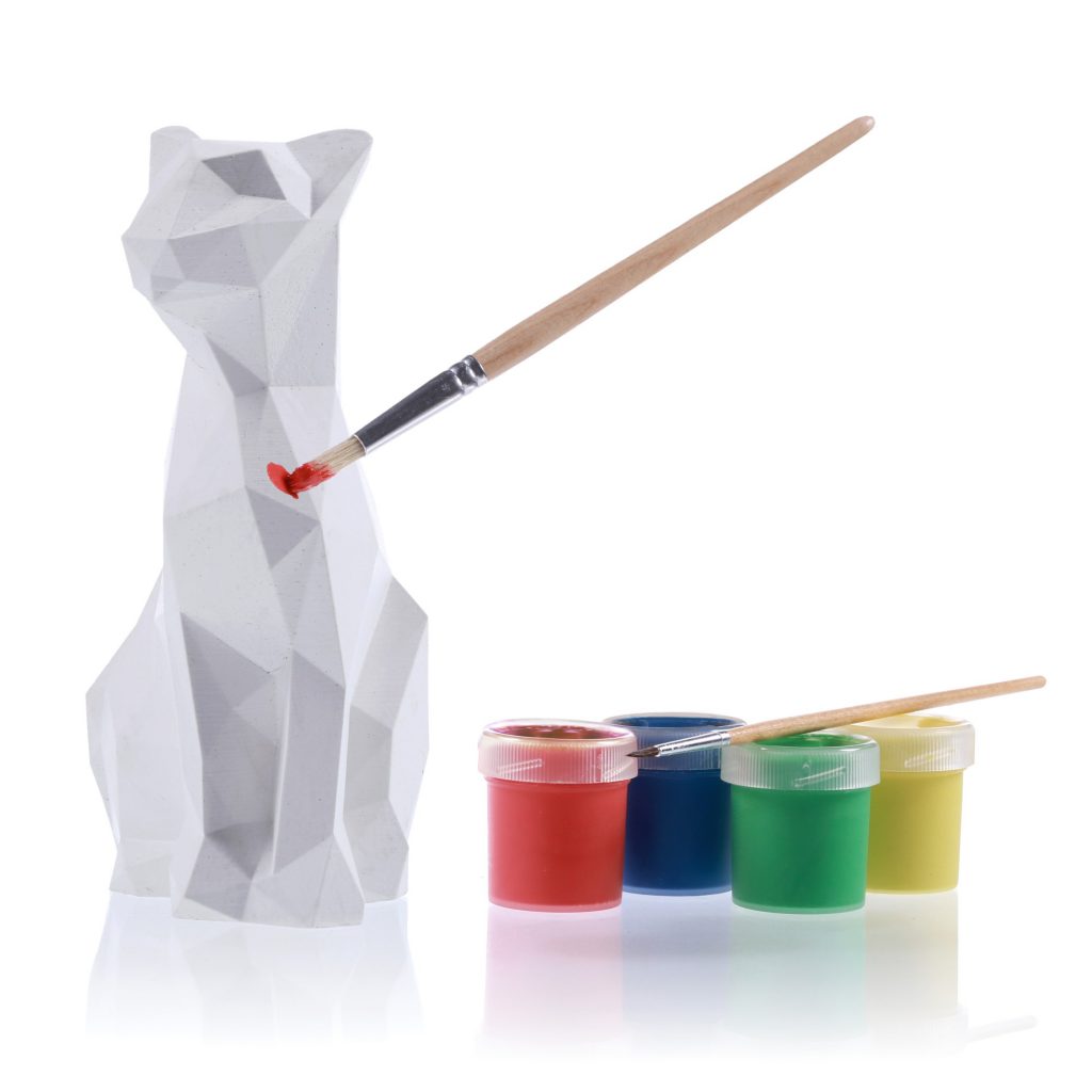 Gipsowa kolorowanka 3D, Cat Low Poly od Candellana Kids