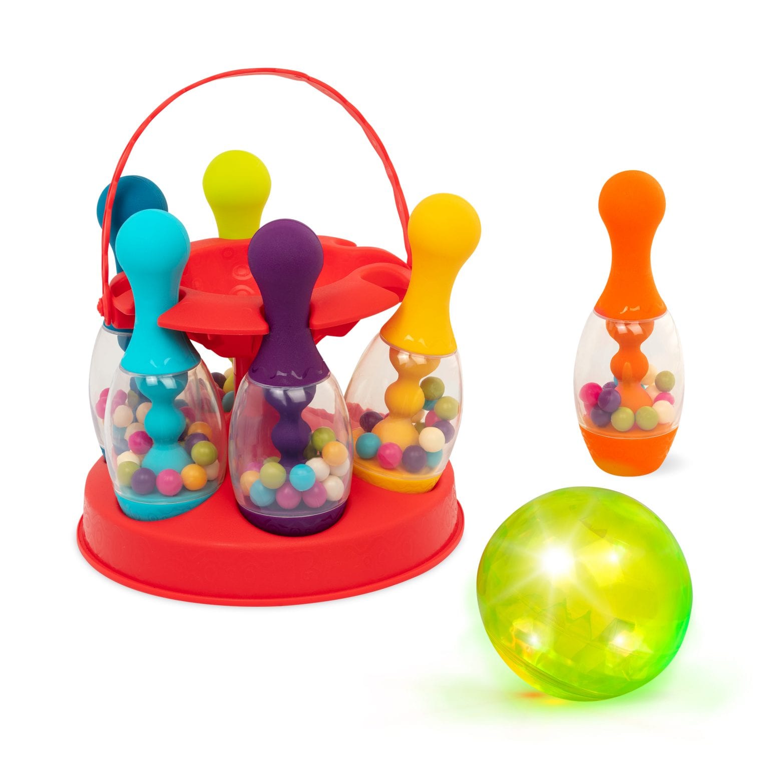 kręgle dla dzieci ze świecącą piłką b toys