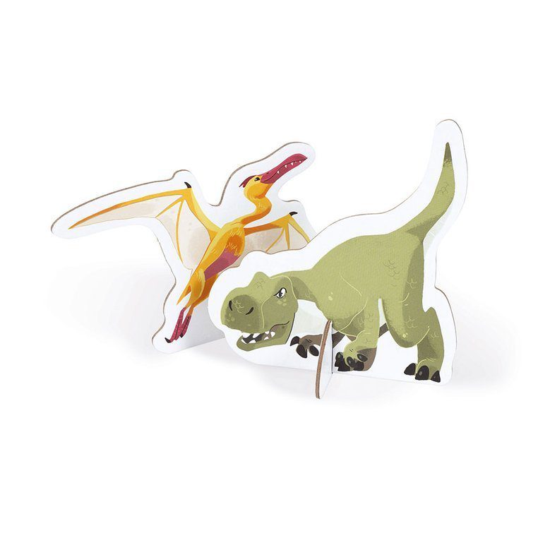 Puzzle edukacyjne z figurkami 3D Dinozaury 200 elementów, Janod