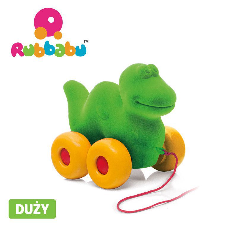 Zabawka do ciągnięcia, zielony Dinozaur od Rubbabu