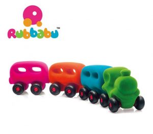 Sensoryczny pociąg dla dziecka z 3 wagonami od Rubbabu