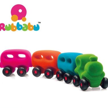 Sensoryczny pociąg dla dziecka z 3 wagonami od Rubbabu