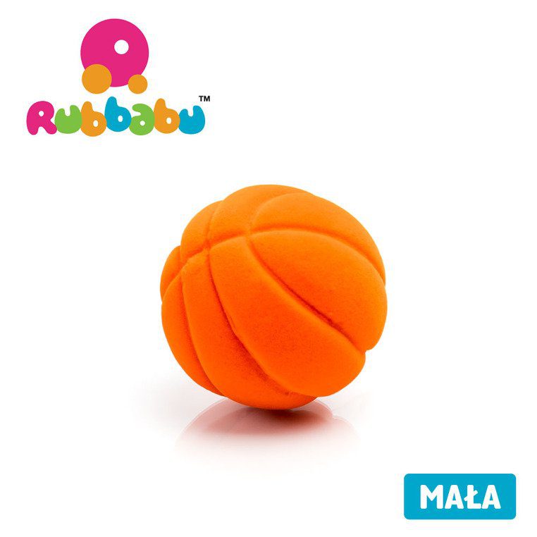 Mała piłka sensoryczna dla dzieci, pomarańczowa koszykówkowa od Rubbabu