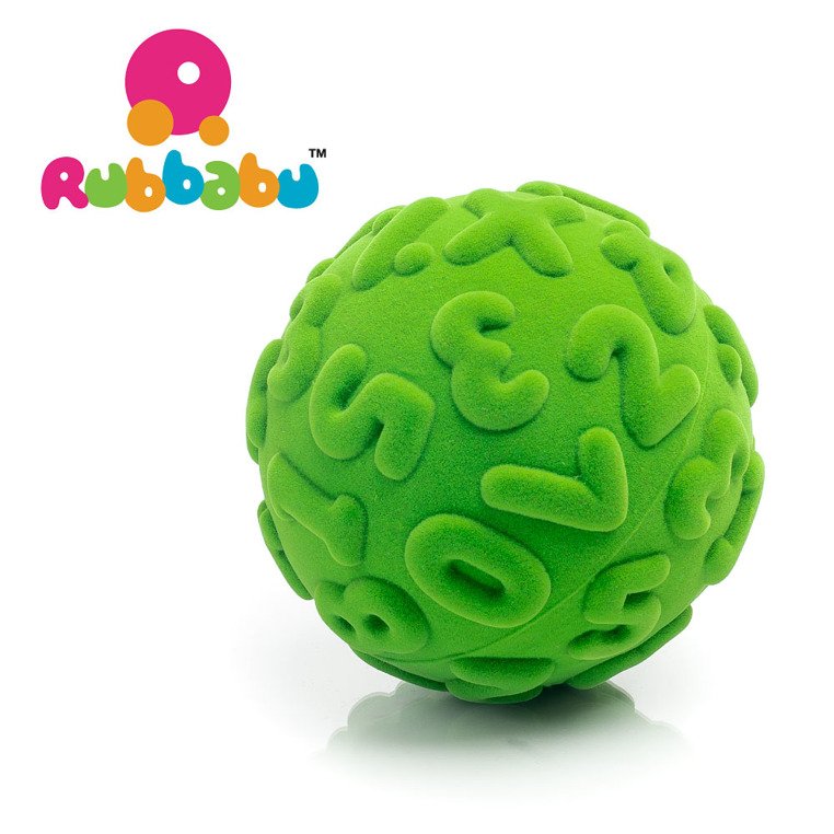 Sensoryczna piłka edukacyjna dla dzieci, zielona od Rubbabu