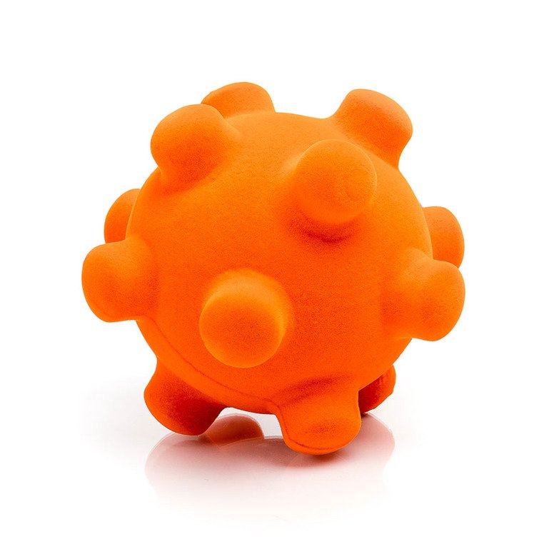 Piłka sensoryczna z mocną fakturą, pomarańczowy wirus od Rubbabu