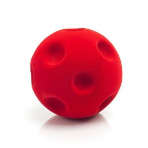 Piłka sensoryczna z mocną fakturą, czerwona golfowa od Rubbabu