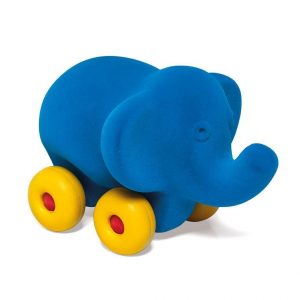 Zabawka rozwojowa w kształcie niebieskiego słonia dla dzieci od Rubbabu