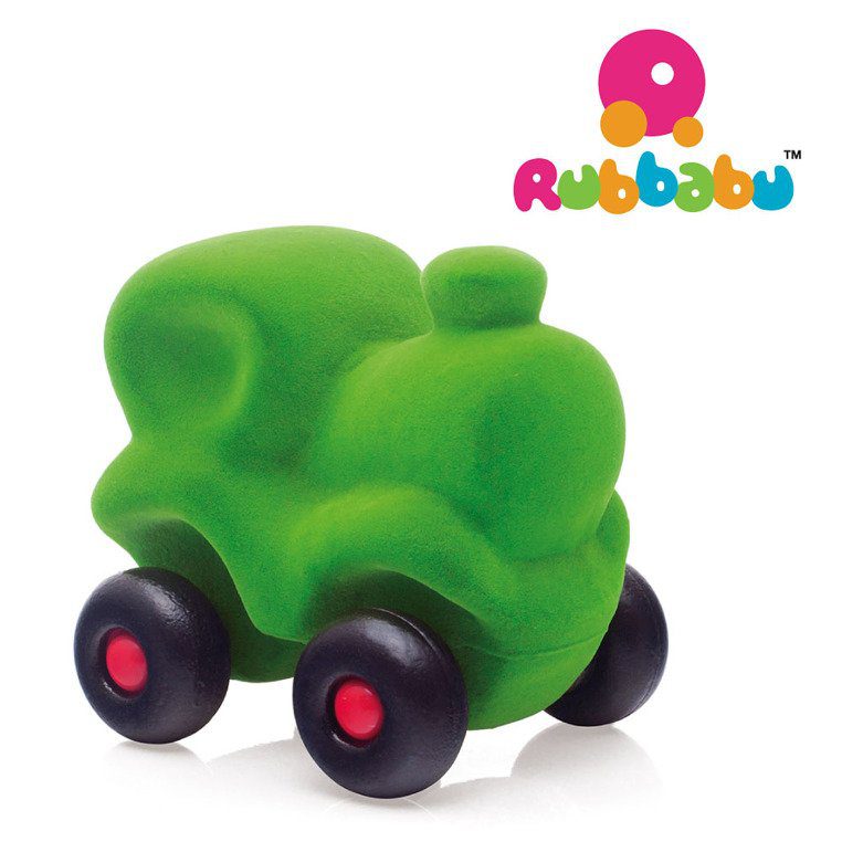 Pojazd sensorycznych dla dzieci, zielona lokomotywa od Rubbabu