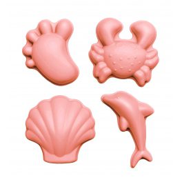 Zabawki do piasku – silikonowe foremki Scrunch – Koralowe, 4 szt.