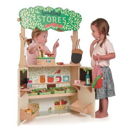Dwustronny drewniany sklepik i teatrzyk, Tender Leaf Toys