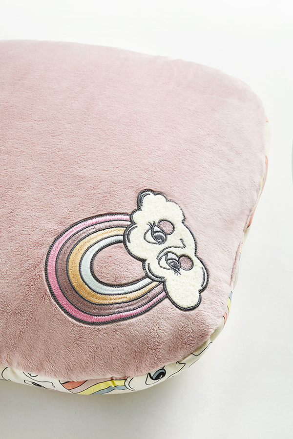 Poduszka Sleepover Tęcza - różowa