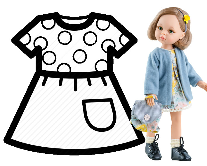 Letnia sukienka z plecakiem dla lalki od Paola Reina