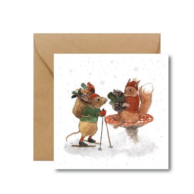 Kartka okolicznościowa świąteczne myszki od Hi Little