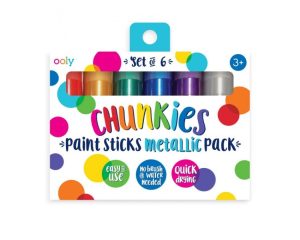 Farba w Kredce, Metaliczne Kolory, Chunkies Paint Sticks – zestaw 6 szt. od Ooly