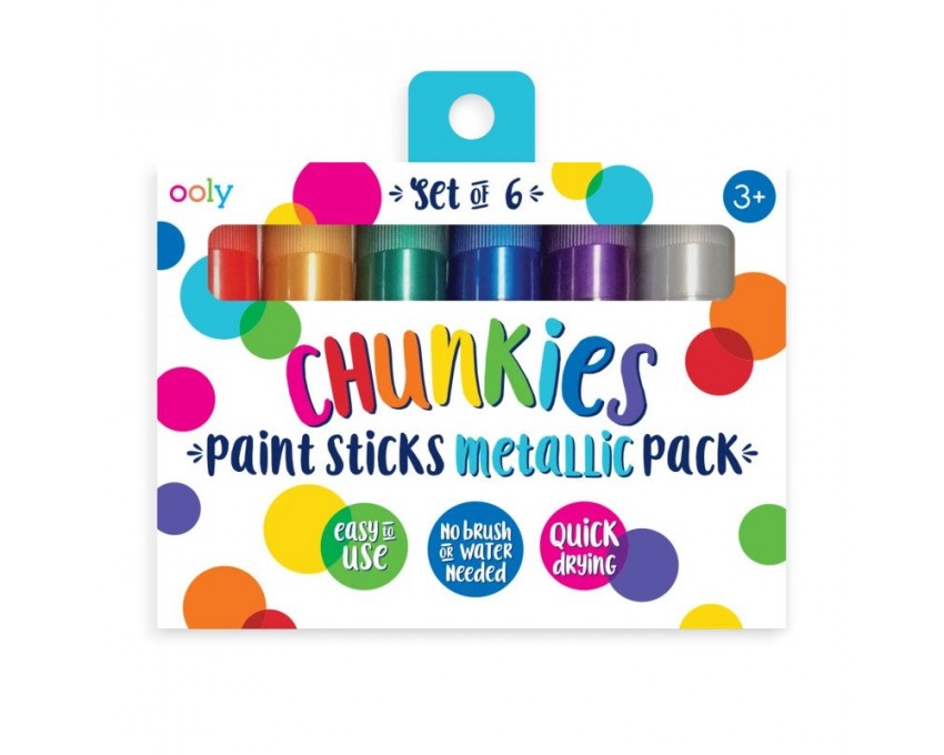 Farba w Kredce, Metaliczne Kolory, Chunkies Paint Sticks – zestaw 6 szt. od Ooly