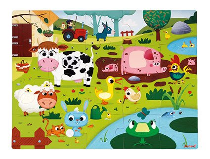 Puzzle sensoryczne 20 elementów Farma od Janod