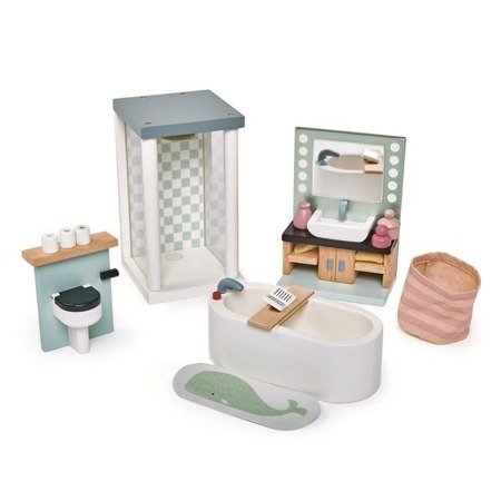 Drewniane meble do domku dla lalek – łazienka od Tender Leaf Toys