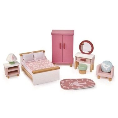 Drewniane meble do domku dla lalek - sypialnia od Tender Leaf Toys