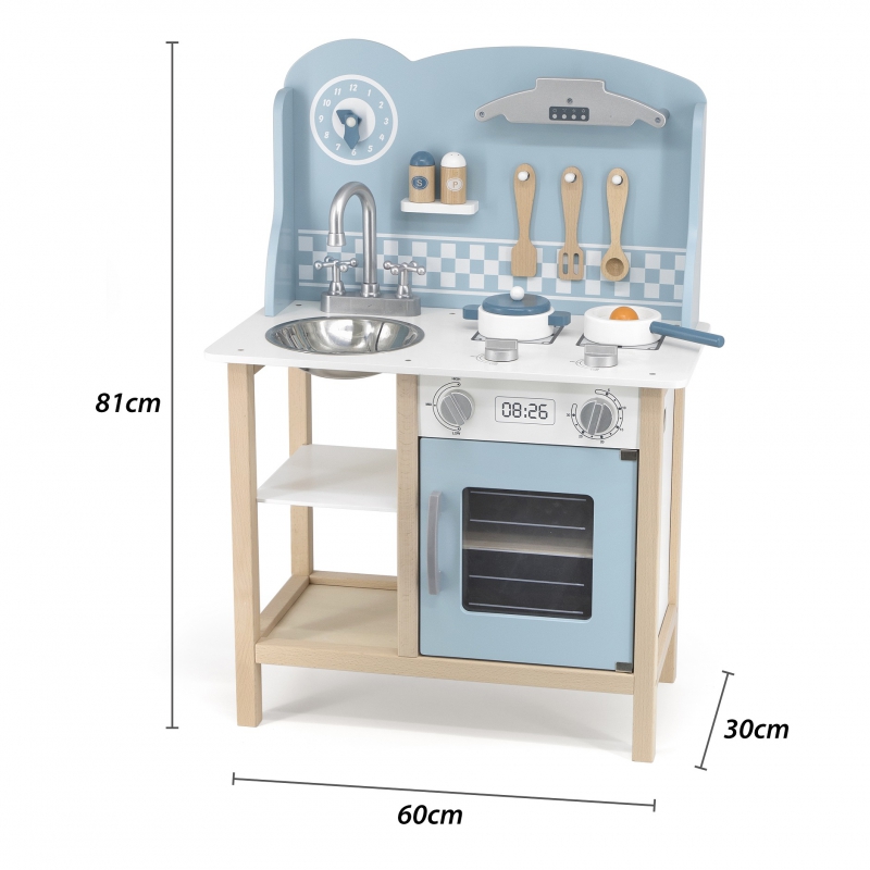 Drewniana Kuchnia z Akcesoriami Silver – Blue PolarB od Viga