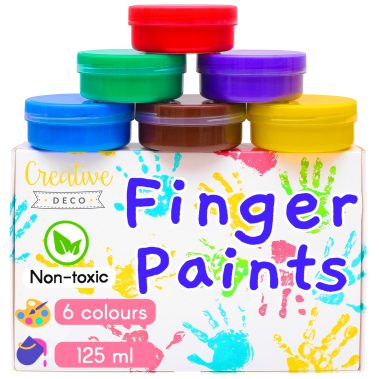 Farby do malowania palcami - 6 kolorów po 125 ml od Creative Deco