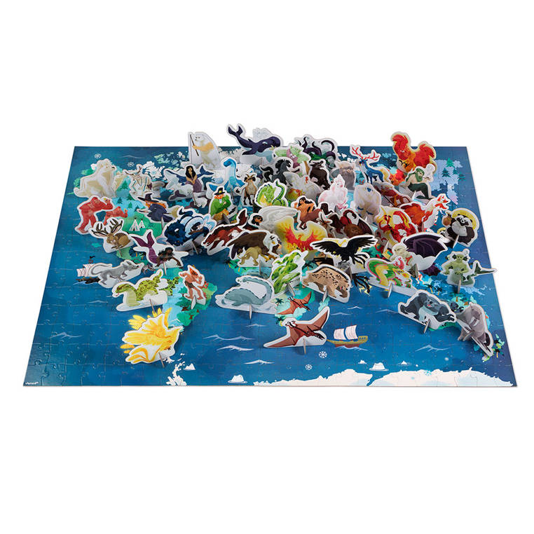 Puzzle edukacyjne z figurkami 3D Legendy i mity 350 elementów 7+ od Janod