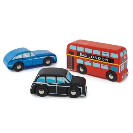 Drewniany zestaw samochodów - Londyn, 3 sztuki od Tender Leaf Toys