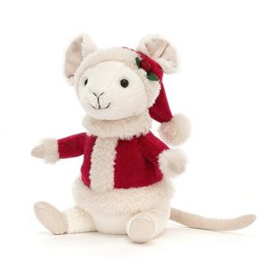 Przytulanka Myszka Merry w kostiumie Świętego Mikołaja od Jellycat