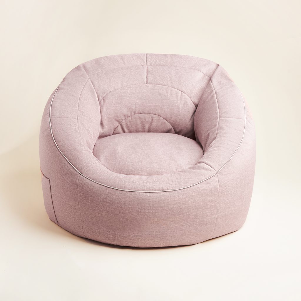 pufa fotel różowa timeless bez haftu front